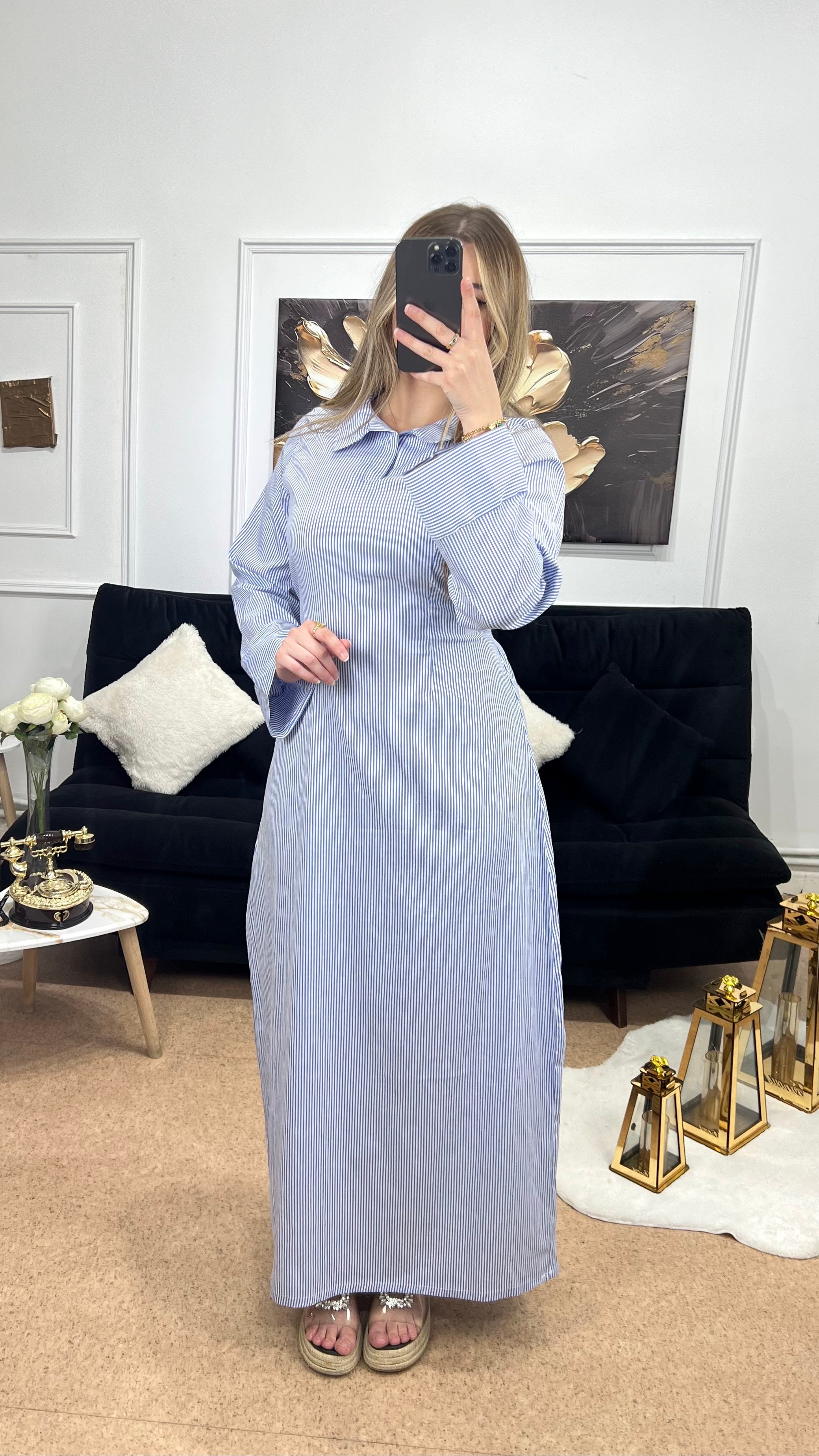 Robe chemise à rayures