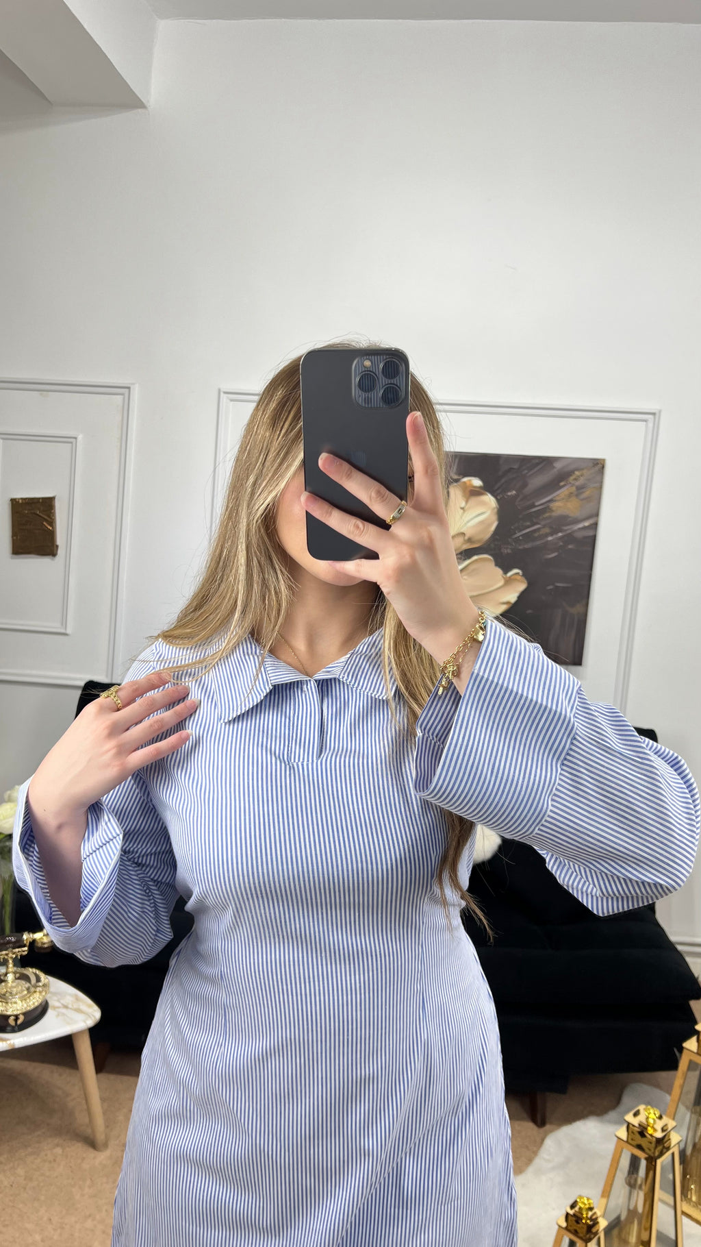 Robe chemise à rayures